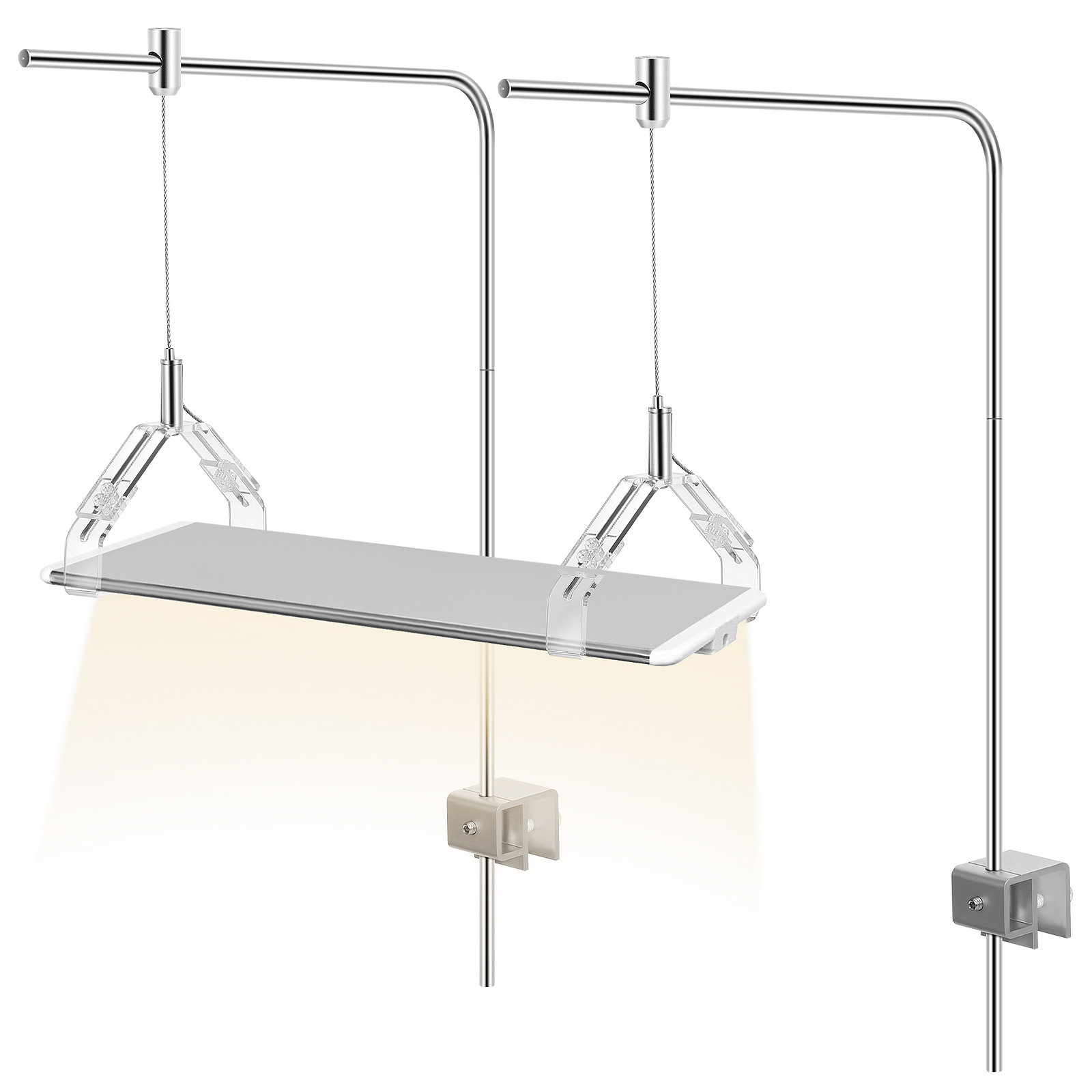 Aquarium Fish Light - 2 Stück Aquarium-Lampenhalter, unterstützt Lichtaufhänger-Halterung, Aluminiumlegierungsgestelle,