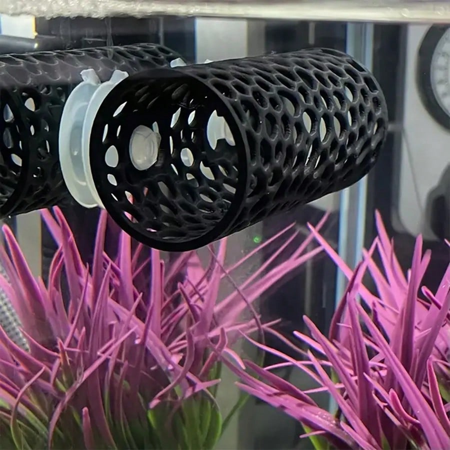 Aquarium Fish Black - Aquarium-Fischversteck, schwarzes Hohlrohr mit Saugnapf für