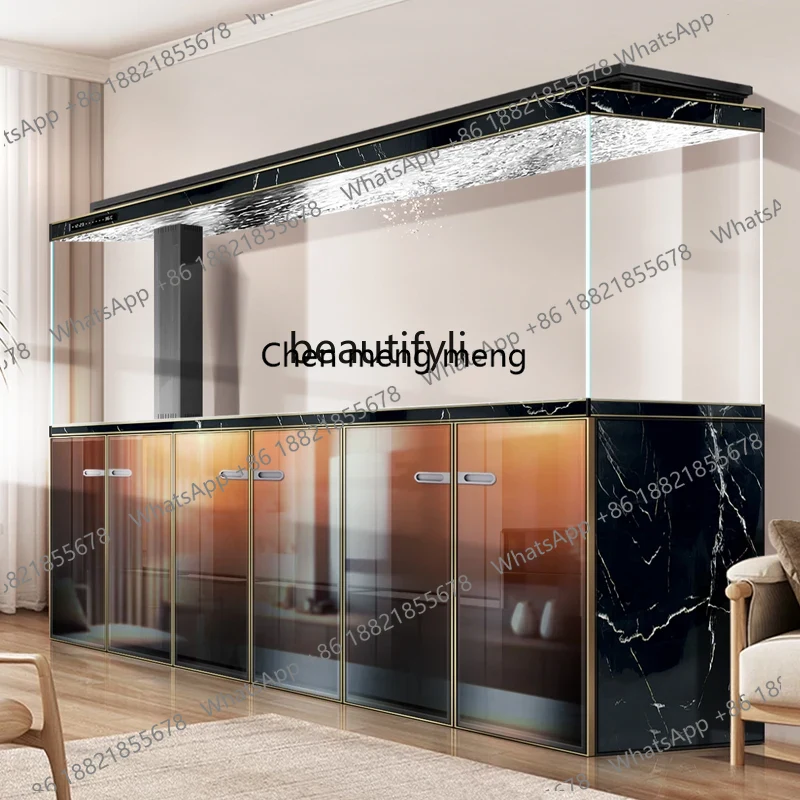 Live Fish Aquarium - A182 Hochwertiges Wohnzimmer-Aquarium mit Schrank, integriertem