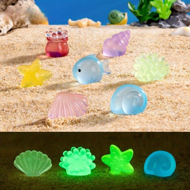 Aquarium Fish That Glow In The Dark - Im Dunkeln Leuchtende Ozean-Tierfiguren, Leuchtende Harz-Ornamente