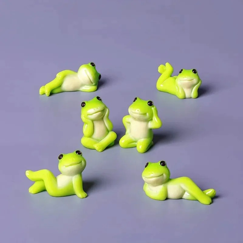 Live Fish Aquarium - 6 Stück Cartoon Mini Lustige Frosch-Figuren