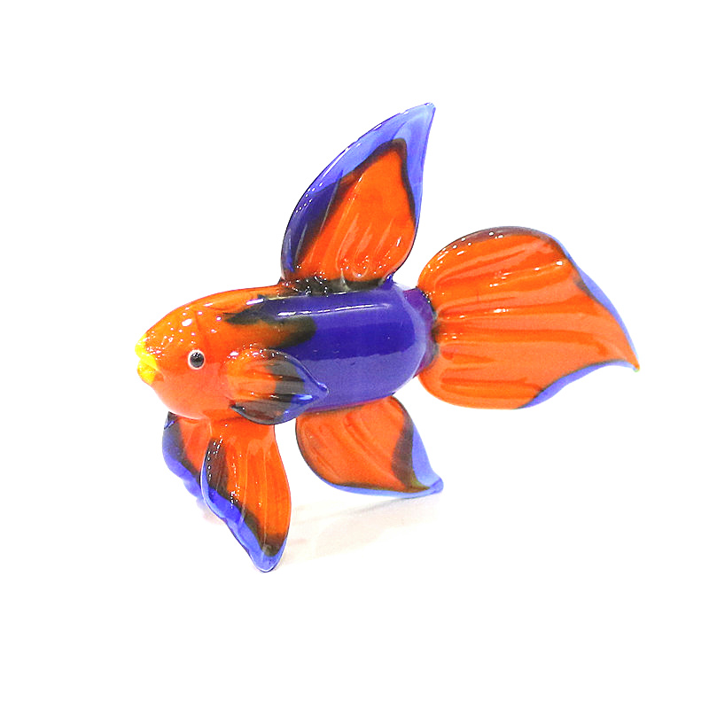 Live Fish Aquarium - Orange Murano Glas tropische Fisch Figur