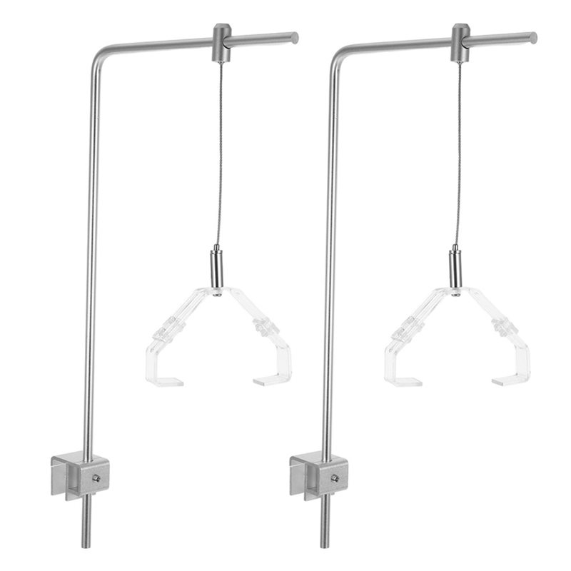 Aquarium Fish Light - AB41-2Pcs Aquarium-Lichtständer, Aluminiumhalterung mit Clip, Aquarium-Lampenhalter,